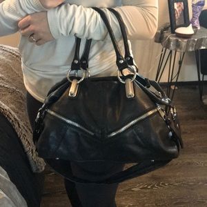 B. Makowsky Black Zippered Satchel